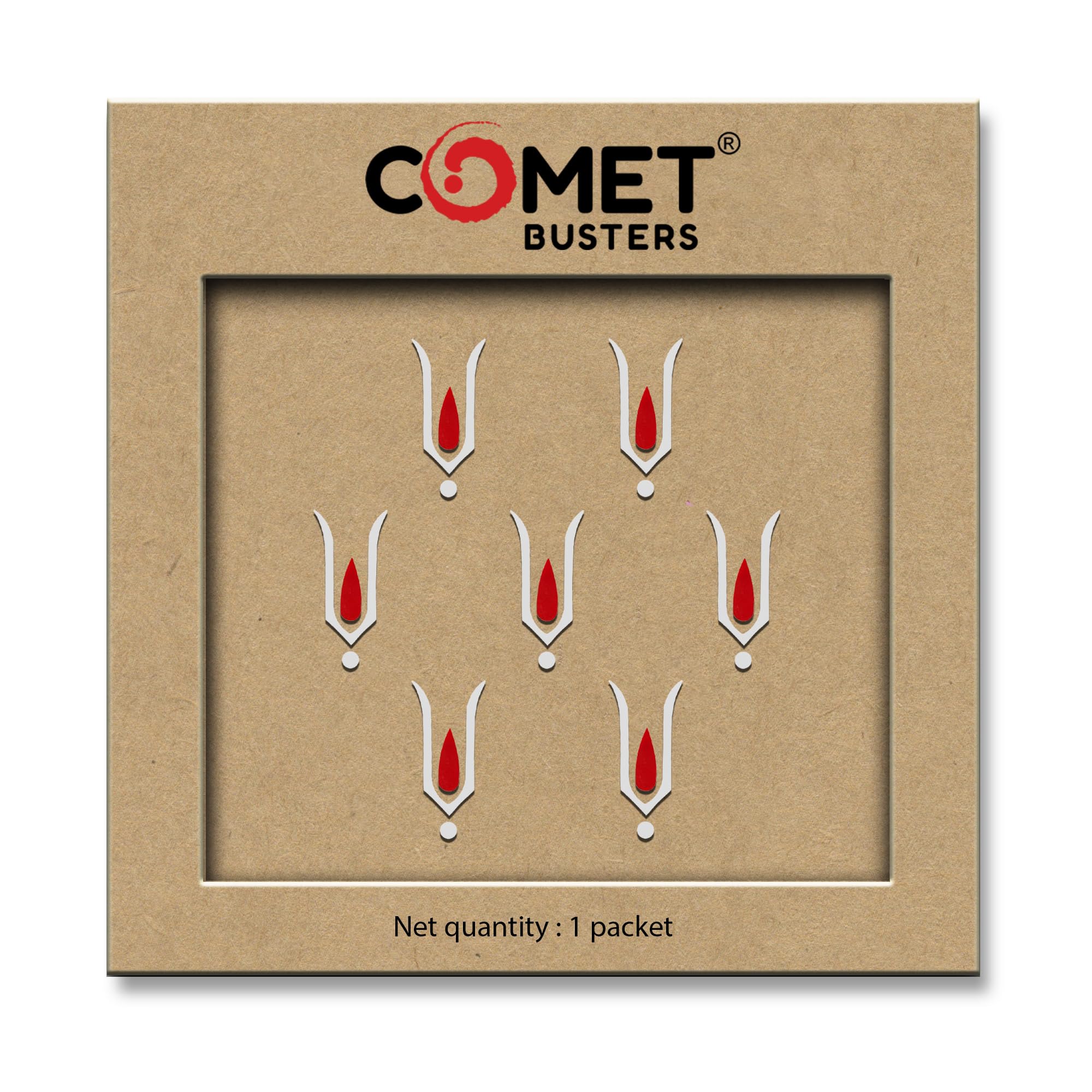 Comet Busters® Mini White & Red Balaji Hanuman Ji Vaishnav Tilak Bindis – 15mm Traditional Religious Forehead for Men & Women (7 Bindis)(CBIN2625)-picture-27