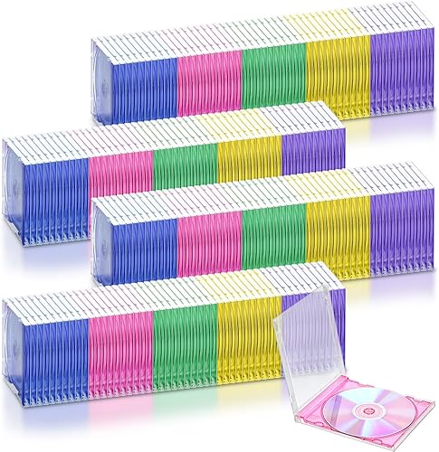 Miniatura 1 de 200 fundas de plástico estándar para CD, DVD, joyas, estuche transparente para CD y CD soporte para CD de un solo disco de DVD, cubiertas de CD para