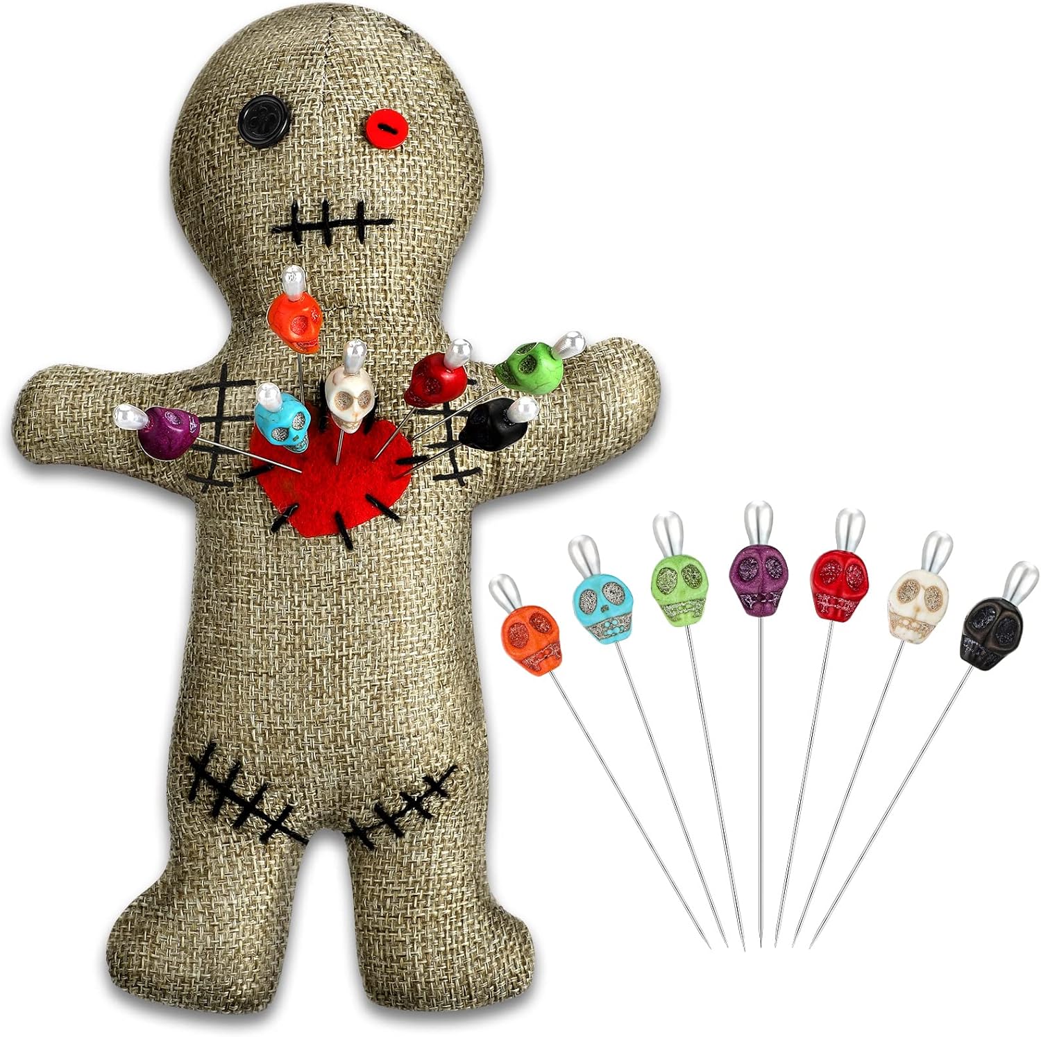 Kathfly 8 Pcs Voodoo Doll Set Include Horror Doll, 7 Pcs