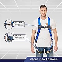 Vista 2 de Palmer Safety Full Body Harness 5pt Adjustment, Dorsal D-Ring, Grommet Legs, and Fall Indicators