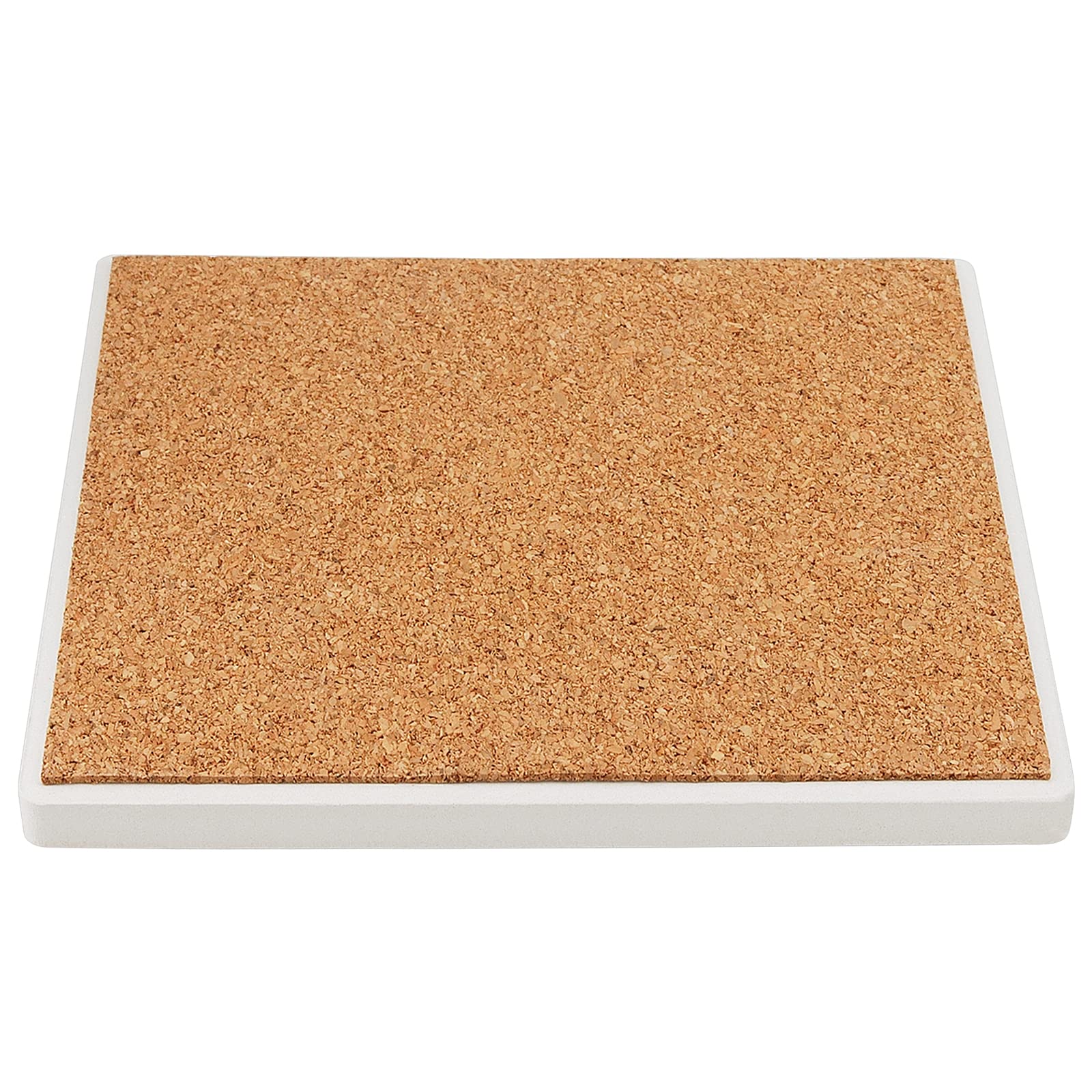 Paquete de 30 posavasos de cerámica de 4 x 4 pulgadas para manualidades, posavasos de azulejos de cerámica blanca con almohadillas de respaldo de corcho, posavasos cuadrados de cerámica en