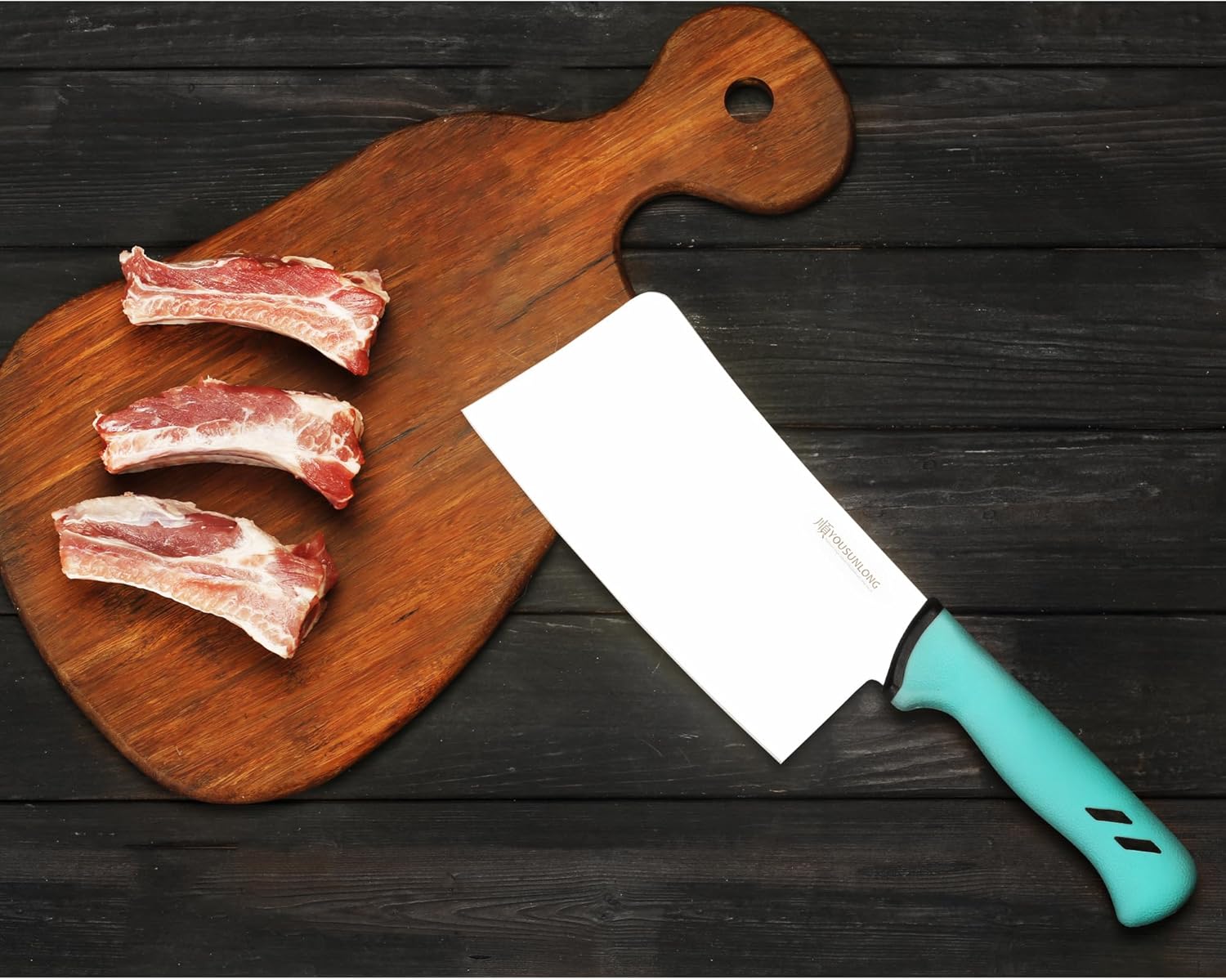 YOUSUNLONG Bone Cleaver - 7 Inch Meat Cleaver Butcher Knife - Razor Sharp - Premium High Carbon Molybdenum Steel - Ergonomic & Non-slip Handle