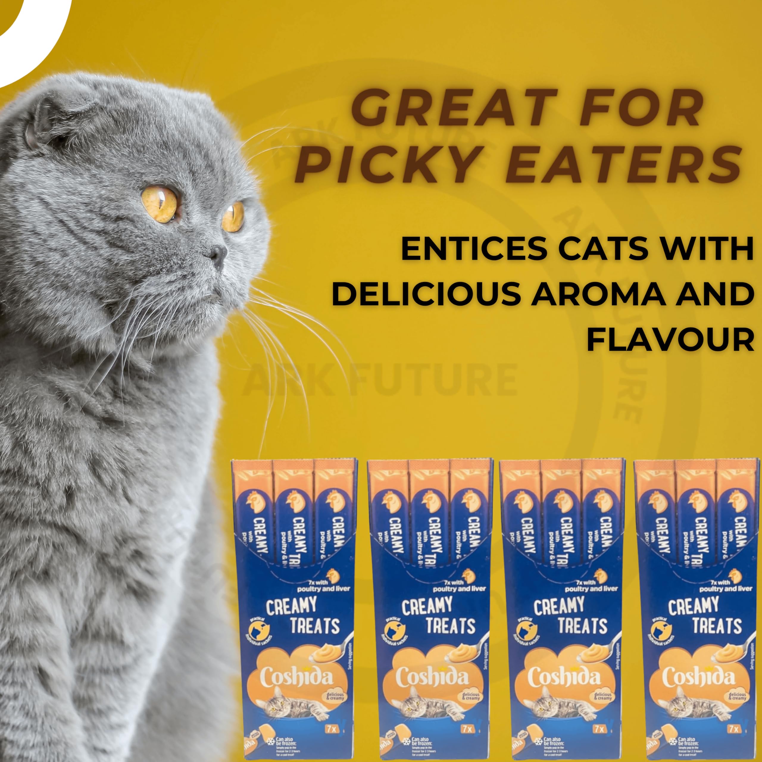 Ark Future Coshida Creamy Cat Treats, 7 Individual Sachets, High Moisture Content, No Added Cereals or Preservatives - Image 3