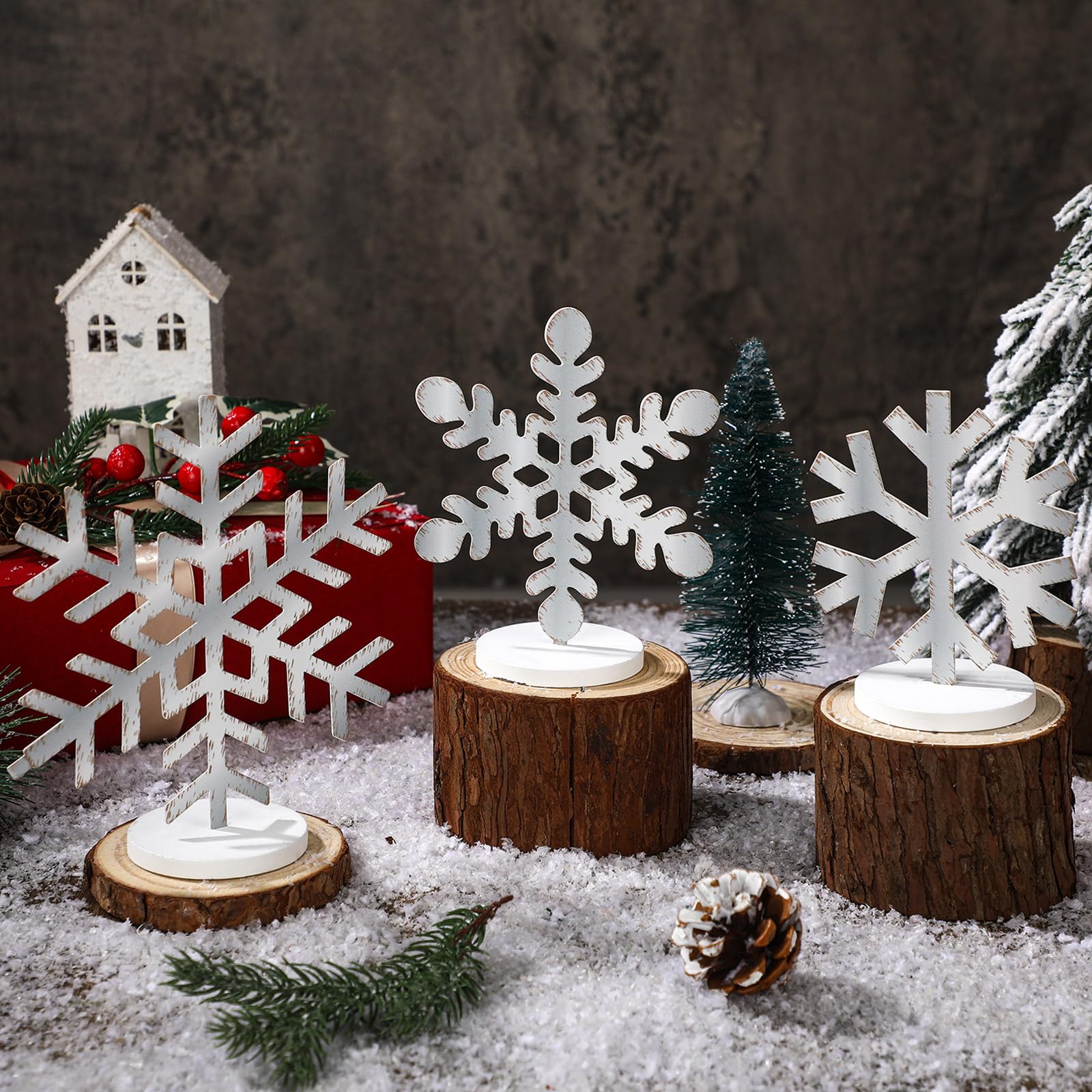 Décoration de table de Noël en métal et bois pour sublimer votre centre de table festif
