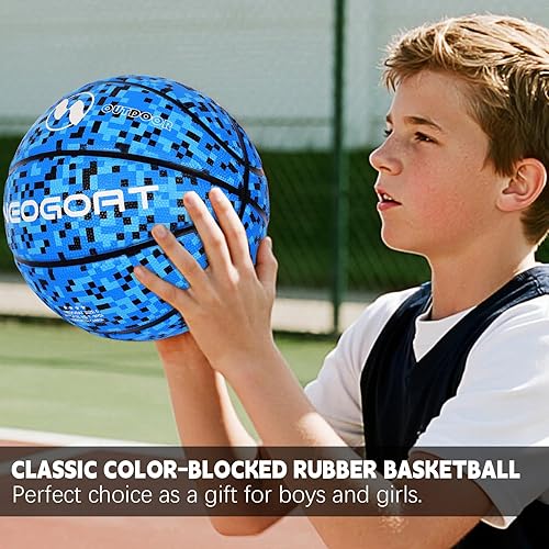 Miniatura 7 de Baloncesto para niños y jóvenes, tamaño 45, 25.527.5 pulgadas, goma gruesa duradera de alto rebote para jóvenes de 25.527.5 pulgadas, tamaño 45 para