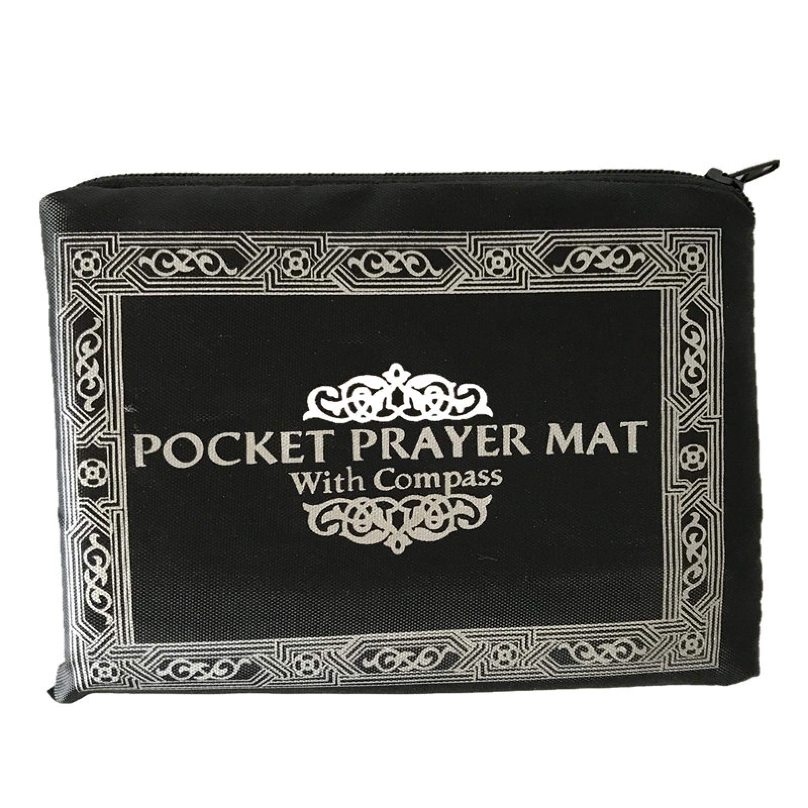 وسادة عبادة صغيرة على الطراز العربي للسفر رقيقة محمولة مقاومة للماء بطانية صلاة إسلامية بجيب وسادة عبادة إسلامية HJS