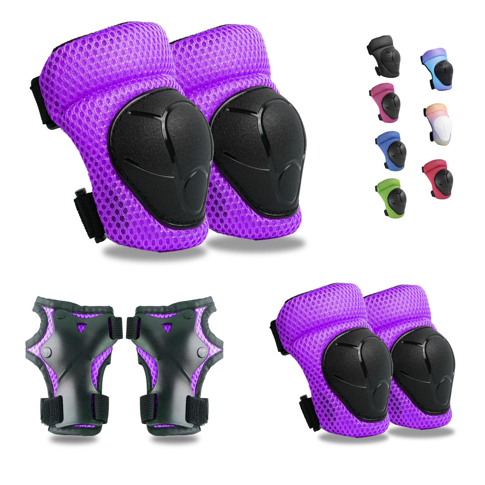 Knee Pads Elbow Pads Wrist Guards Set for Kids,Upgraded Protective Gear for Toddle 4-12 Boys or Girls Children Roller Skating Scooter Skateboarding