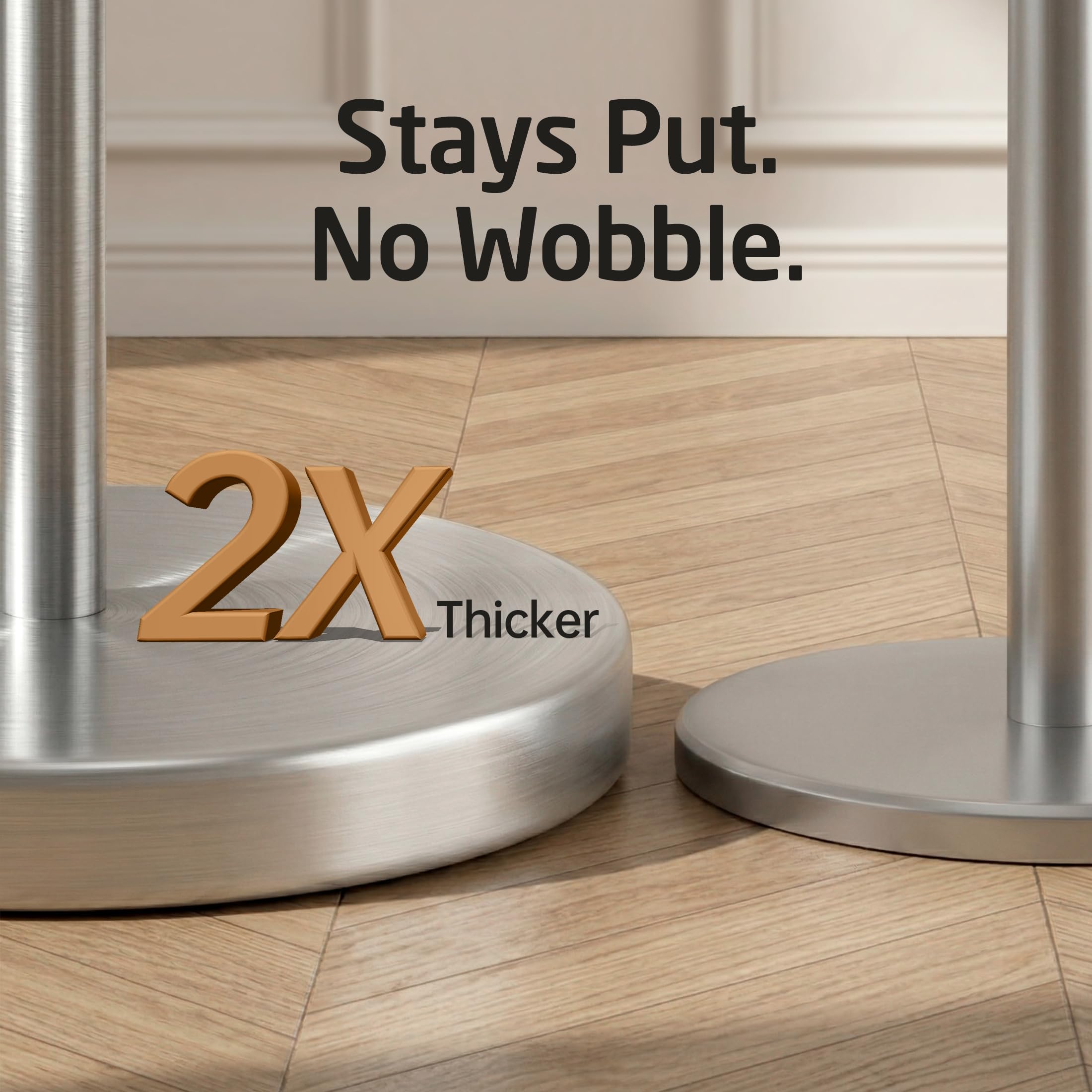 KES Toilet Paper Holder Stand SUS 304 Stainless Steel Rustproof Pedestal Lavatory Tissue Roll Holder Floor Stand Modern Brushed Nickel Finish, BPH283S1-2 — Amazon image 3