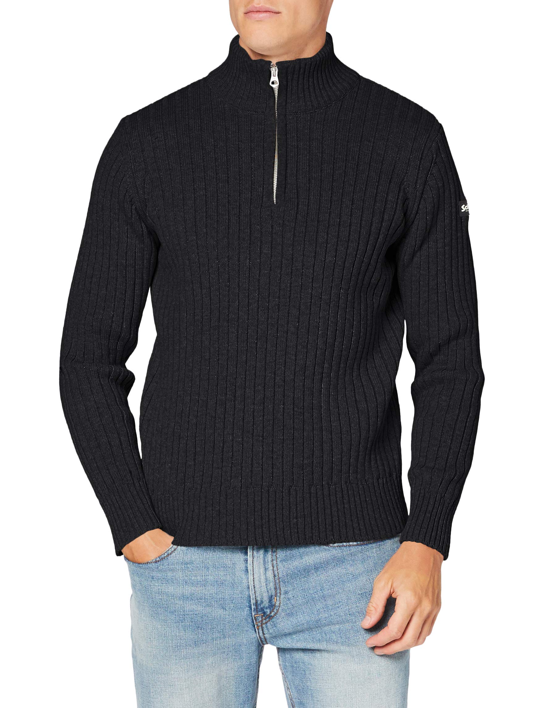 Schott NYC Men's Plecorage2 Pullover Sweater Not Applicable, Anthracite, Large