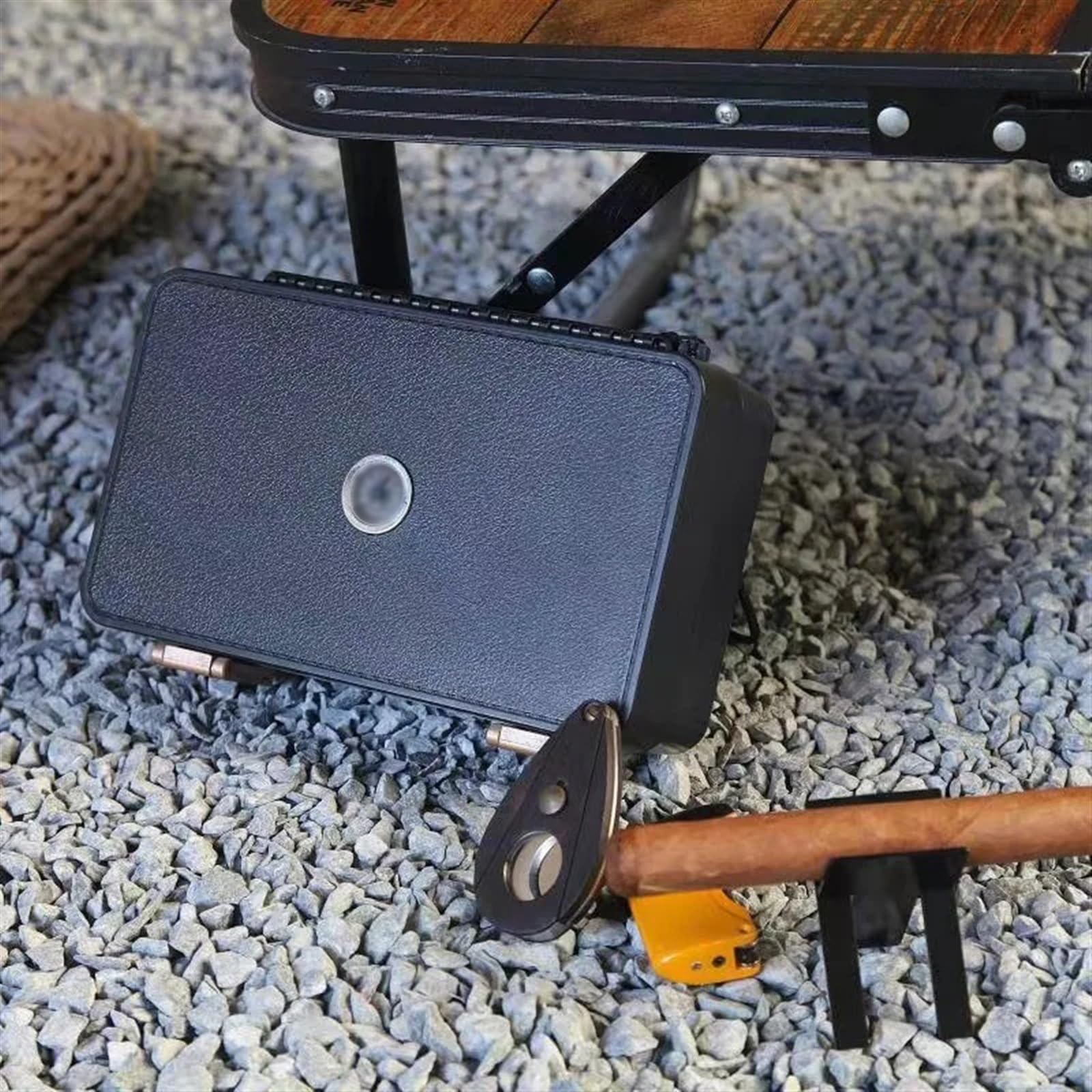 Humidor Portatile for sigari in ABS, Grande capacità, Porta sigari Cubano, Scatola Porta sigari Portatile, Accessori da Viaggio, Scatola for sigari(Khaki)