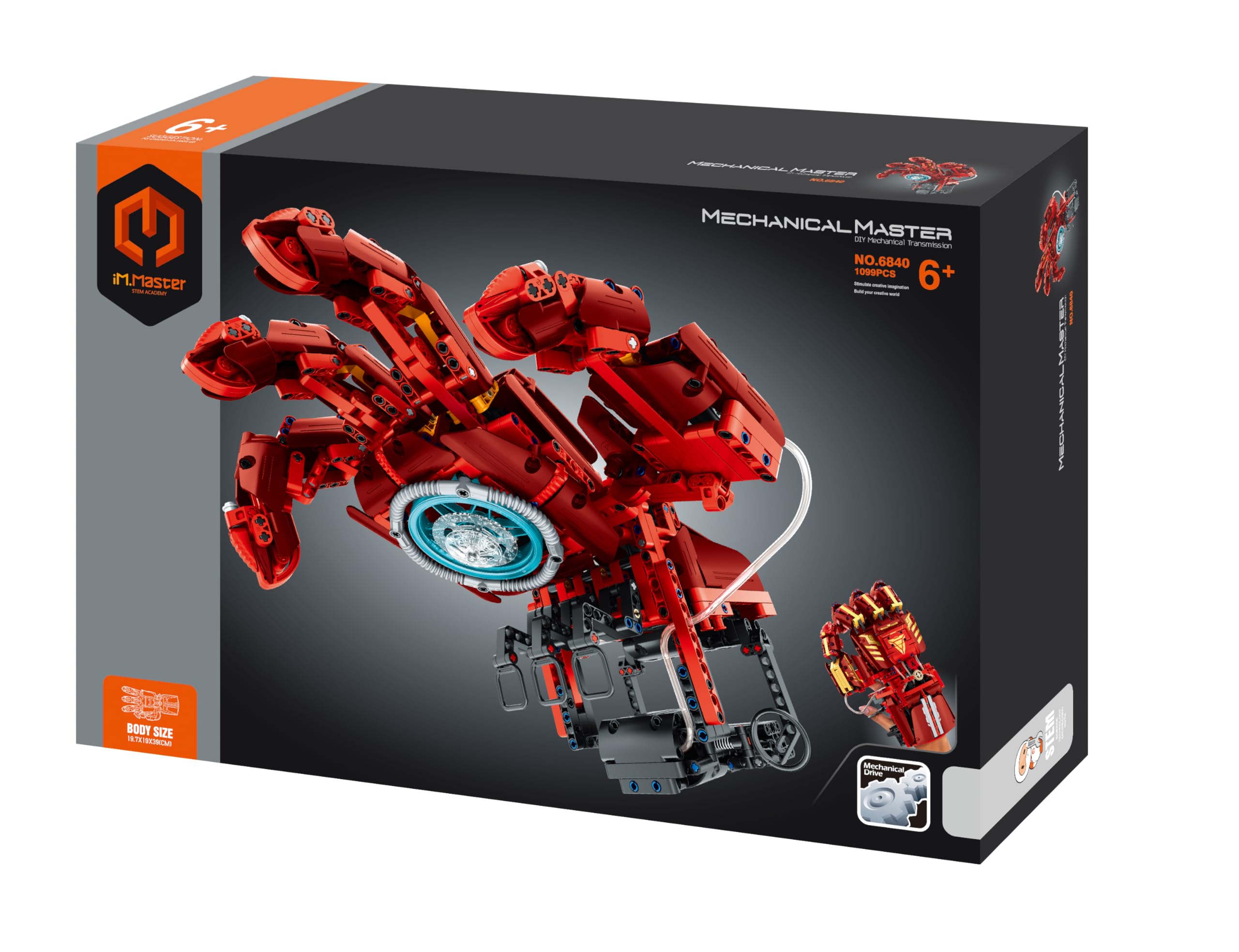 iM.Master - Power Hand - Mano Robótica Hidráulica - Brazo Robótico con Movimiento Mecánico Real - Bloques de Construcción Adultos Niños - 1099 Pcs - Juguetes Educativos Stem - Maqueta para Construir