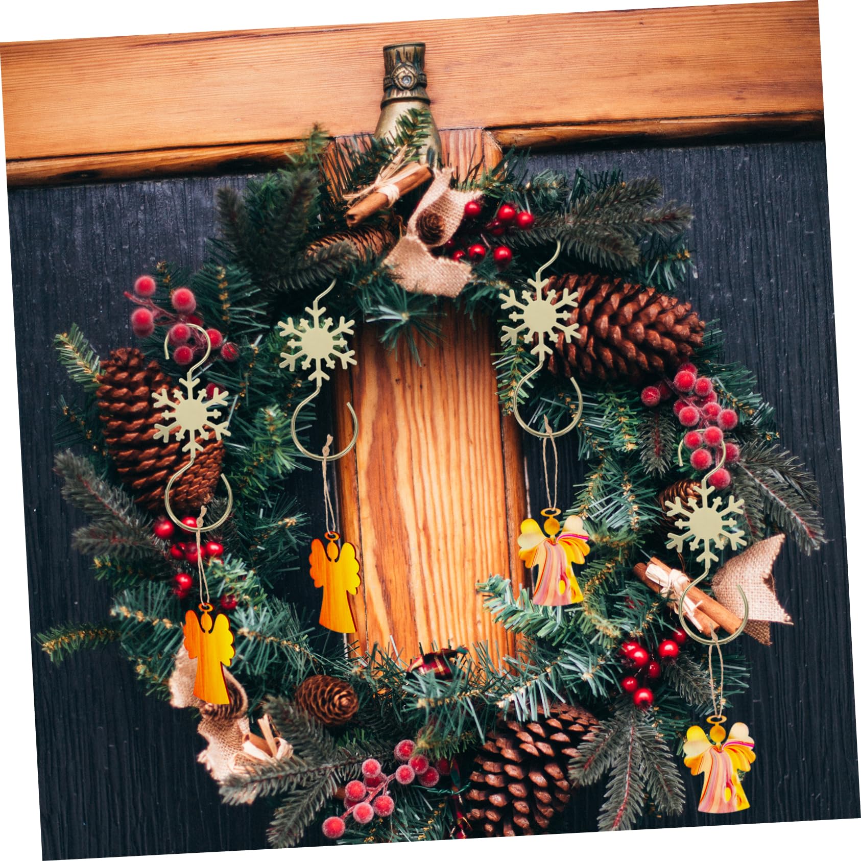 Cabilock Metal Christmas Tree Hooks Set of 10 Versatile Stocking Holders Decorative Hangers for Ornaments Mantel Decor