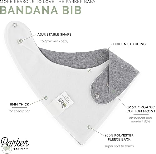 Miniatura 2 de Parker - Baberos tipo bandana para bebé, paquete de 4 baberos para niños, niñas, unisex