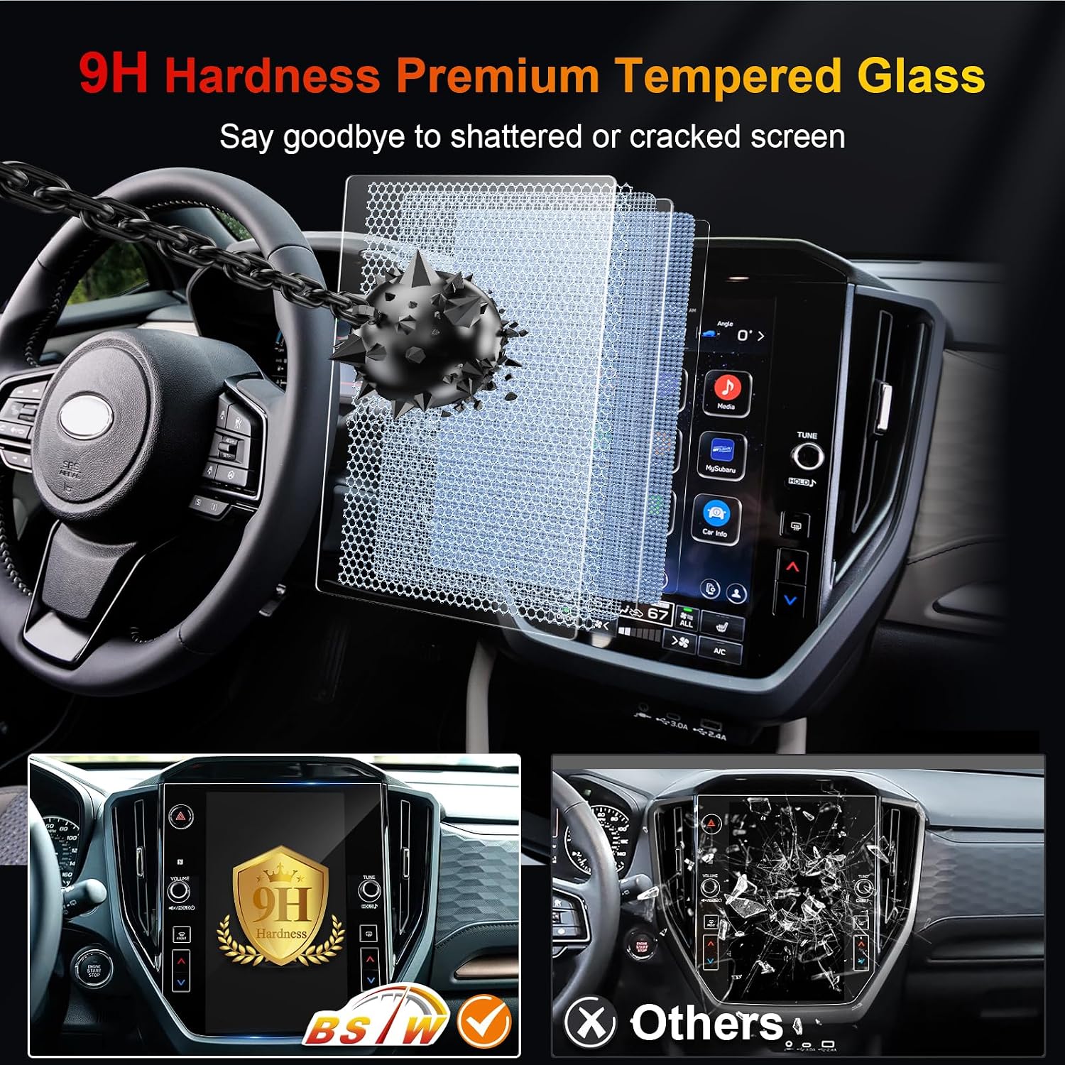 for 2025 Subaru Forester Screen Protector for 2025 2026 Forester Sport Limited Touring Wilderness 11.6-in Display for Subaru Forester Hybrid Accessories Tempered Glass Film