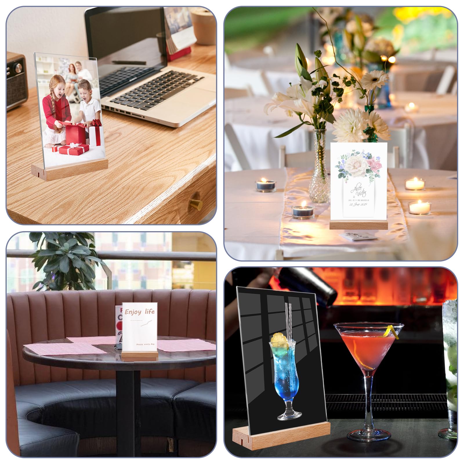 Présentoir de Table A5: 6 Pièces Porte Affiche A5, Porte Menu Transparente Acrylique, Présentoir A5, Chevalet de Table, Porte Menu Restaurant, Porte Presentoir pour Menu, Mariage, Hôtel, Cadre Photo