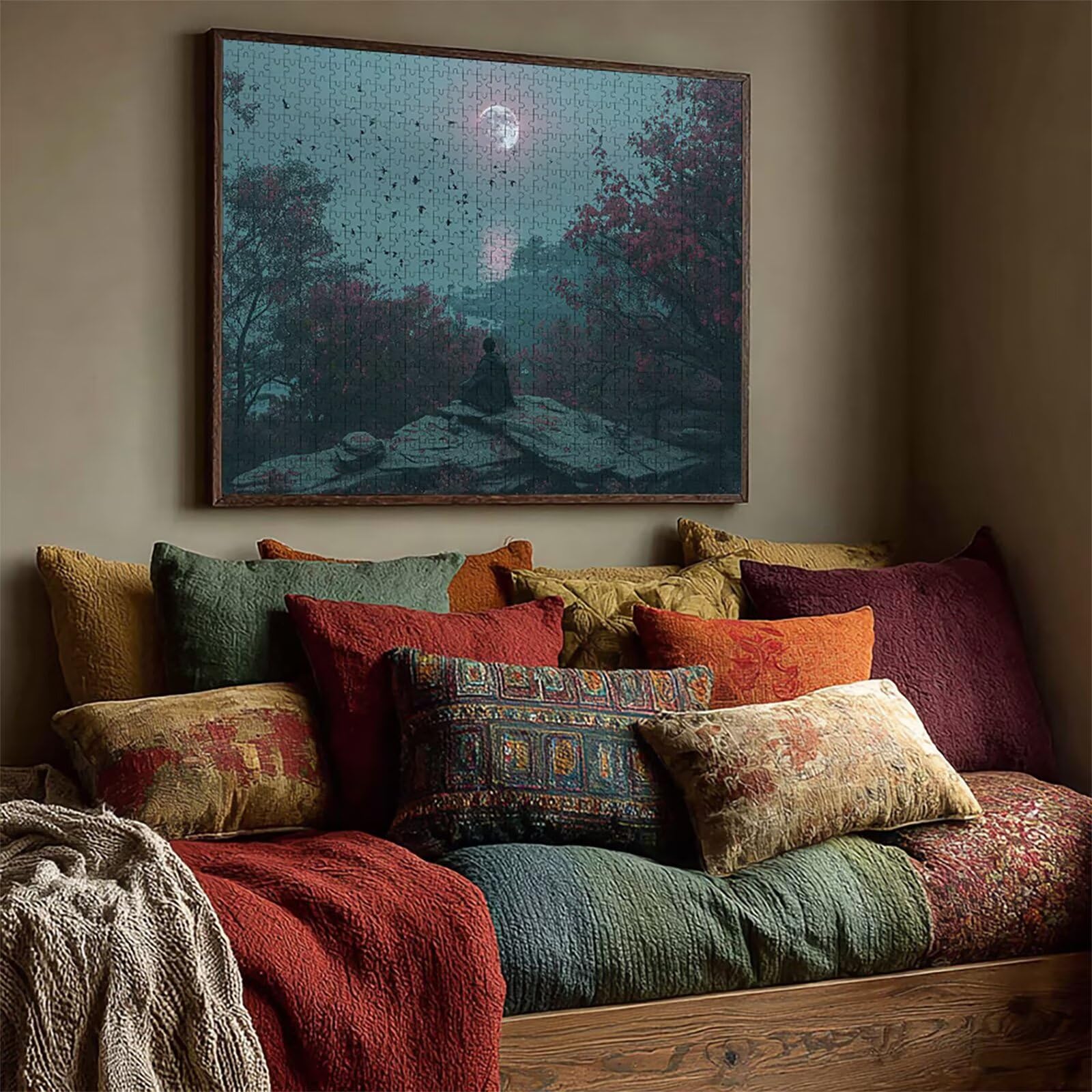 Puzzle 6000 elementów dla dorosłych, księżyc, drewniane puzzle, 178 x 104 cm, części ściśle do siebie pasują, dla mężczyzn kobiet starszych seniorów, relaks i odstresowanie, prezenty, dekoracja