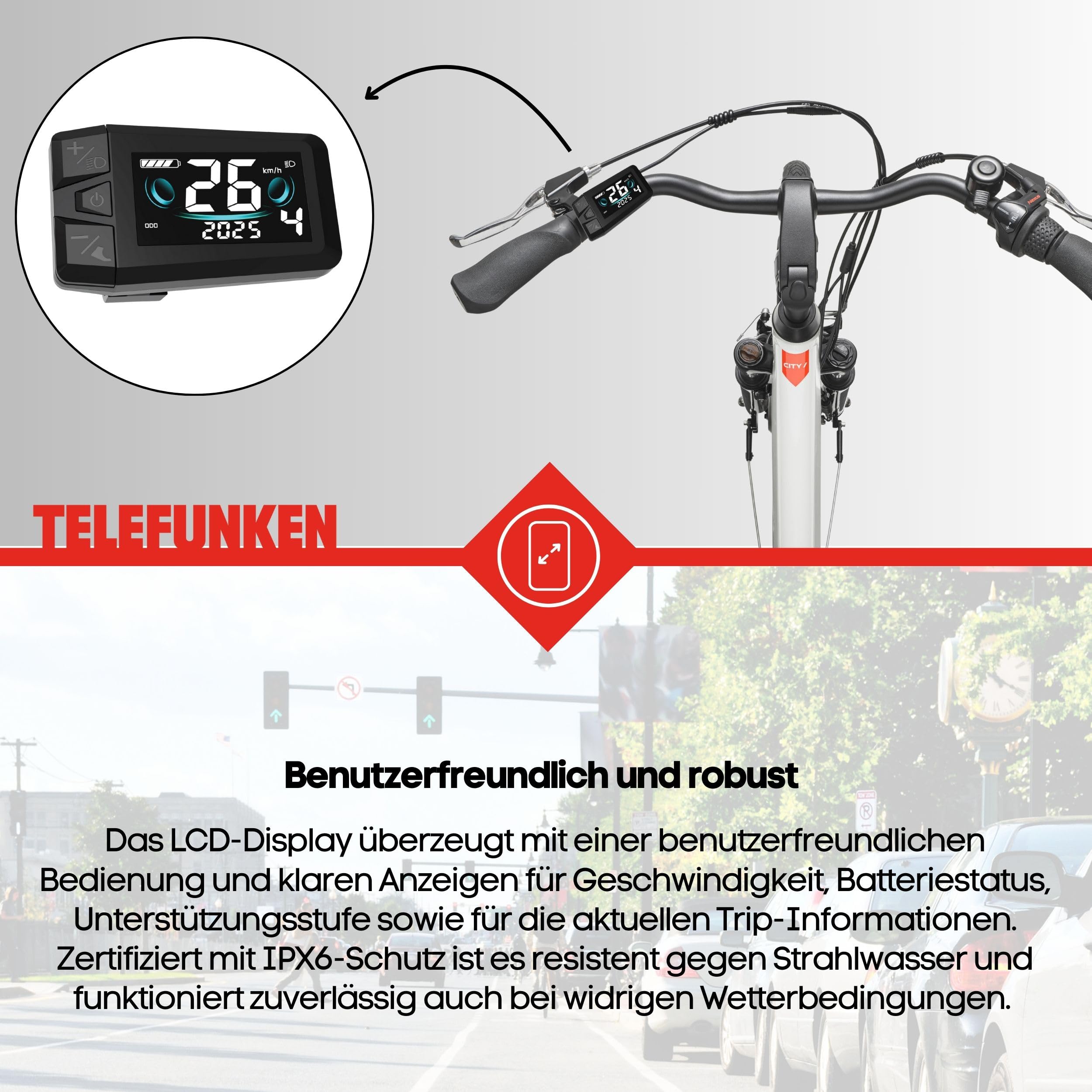 TELEFUNKEN E-Bike Damen 28 Zoll | Elektrofahrrad Frontmotor | 3-Gang Nabenschaltung | V-Bremsen | Pedelec Citybike | inkl. Panzerkabelschloss | RC836 Multitalent