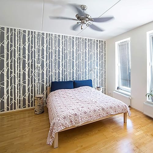 Vista 16 de STENCILIT® Plantilla de pared de bosque de abedules, plantilla XL de 24 x 37 pulgadas, plantillas de pared de árbol para pintar patrones grandes