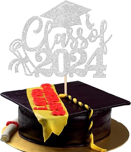 Miniatura 52 de 30 piezas 2024 de graduación 2024 decoración para cupcakes de doble cara clase de 2024, diploma 2024, felicitaciones graduadas, decoraciones