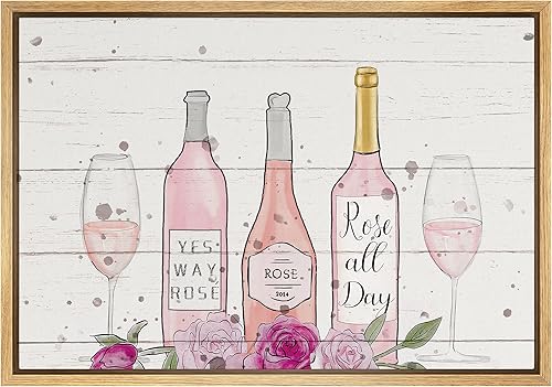 SIGNLEADER Lienzo enmarcado para pared, botellas de champán con vasos, celebraciones y vacaciones, ilustraciones de vino, arte moderno, glamuroso,