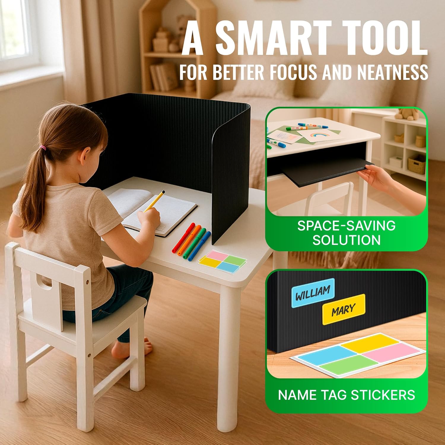 24 Pack Privacy Folders for Students - Desk Dividers for Students Privacy Boards - Privacy Shields for Student Desks - Testing Dividers for Classroom Privacy Folders - Test Dividers for Student Desks