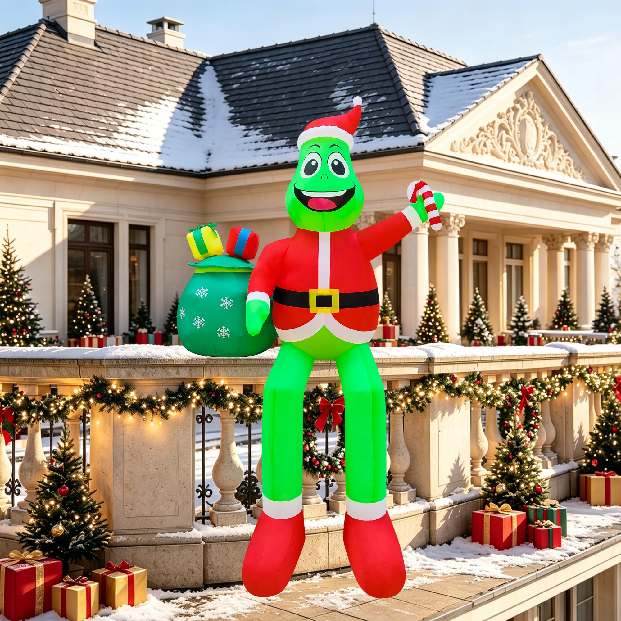 3 m mostro di Natale gonfiabili decorazioni per esterni gigante seduto gonfiabile decorazione di Natale per tetto di Natale balcone prato decorazione patio albero panca esposizione