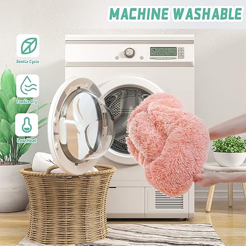 Miniatura 5 de NOYAL cama de dona para perro o gato, suave cojín de felpa, antideslizante lavable a máquina, cama calientita para mascotas, mejora el sueño de los