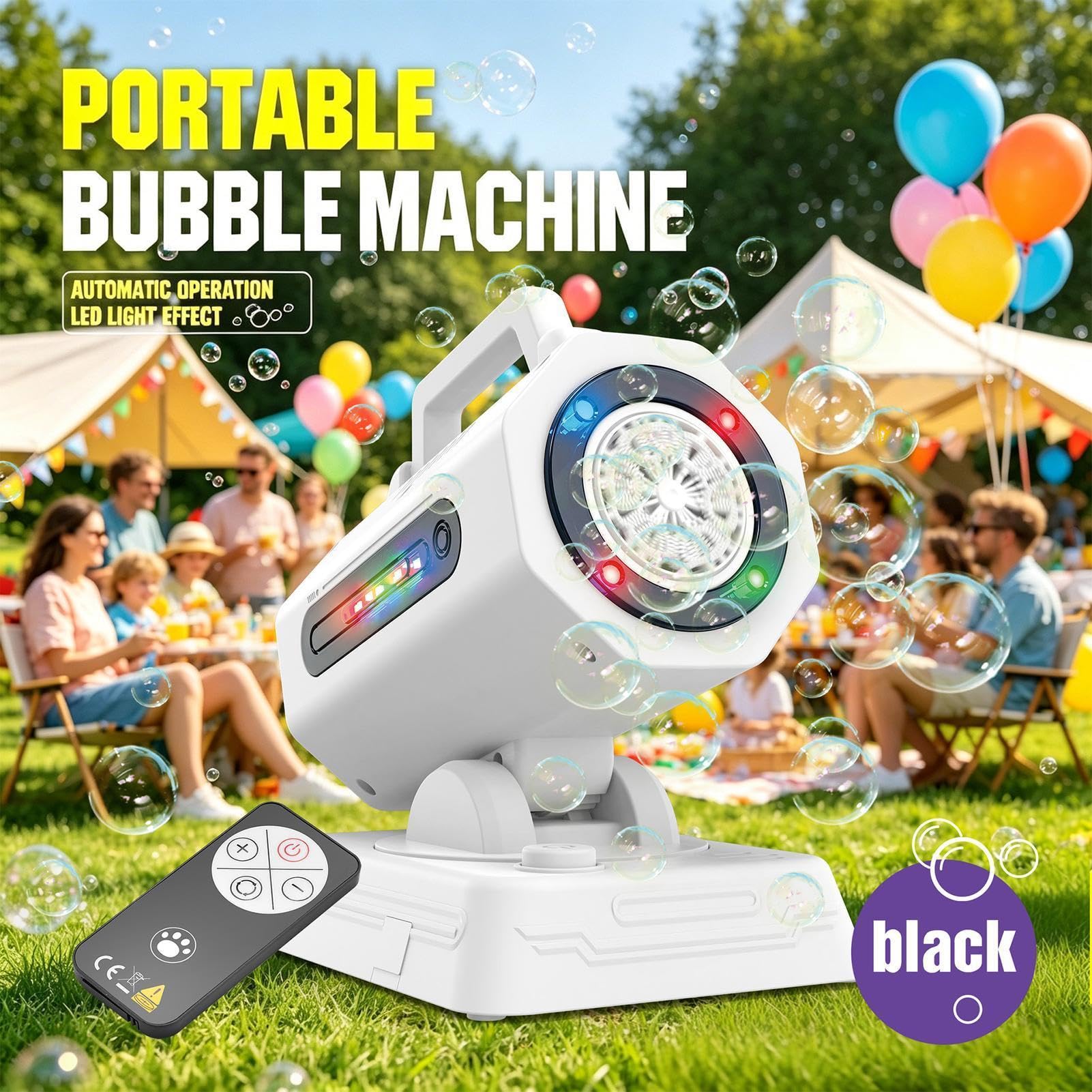 Automatyczna maszyna do baniek mydlanych Automatyczny zdalnie sterowany | Zewnętrzna Maszyna Do Baniek na przyjęcia urodzinowe dla dzieci ogród trawnik park