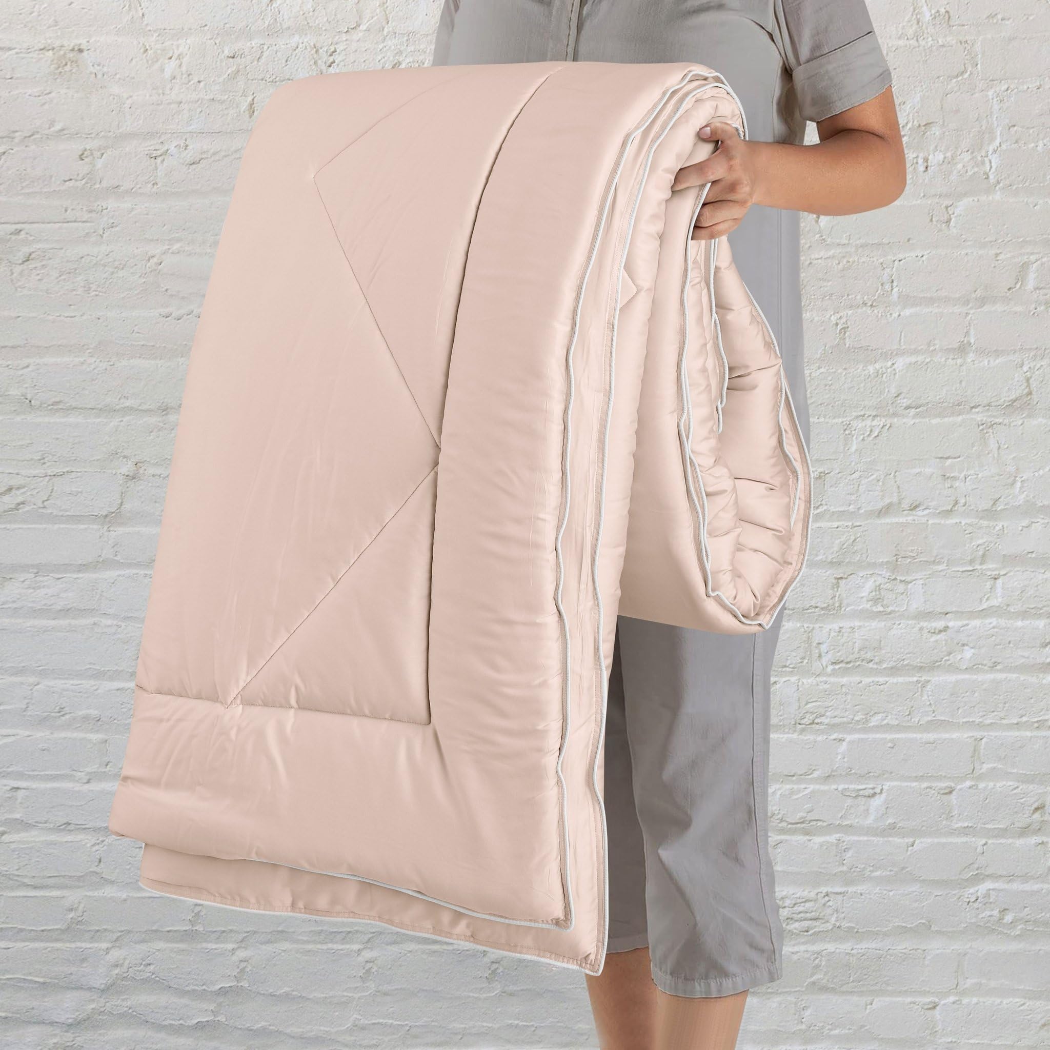 Malalo Eco-Luxe 100% Bamboo 200 GSM Single Bed Comforter for Summers (Light Beige)-image-32