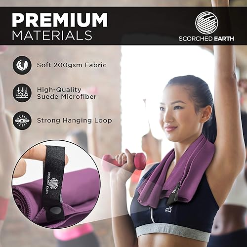 Miniatura 5 de Juego de toallas de microfibra para viajes y deportes, secado rápido, superabsorbente, compacto, ligero, para camping, senderismo, playa, yoga,