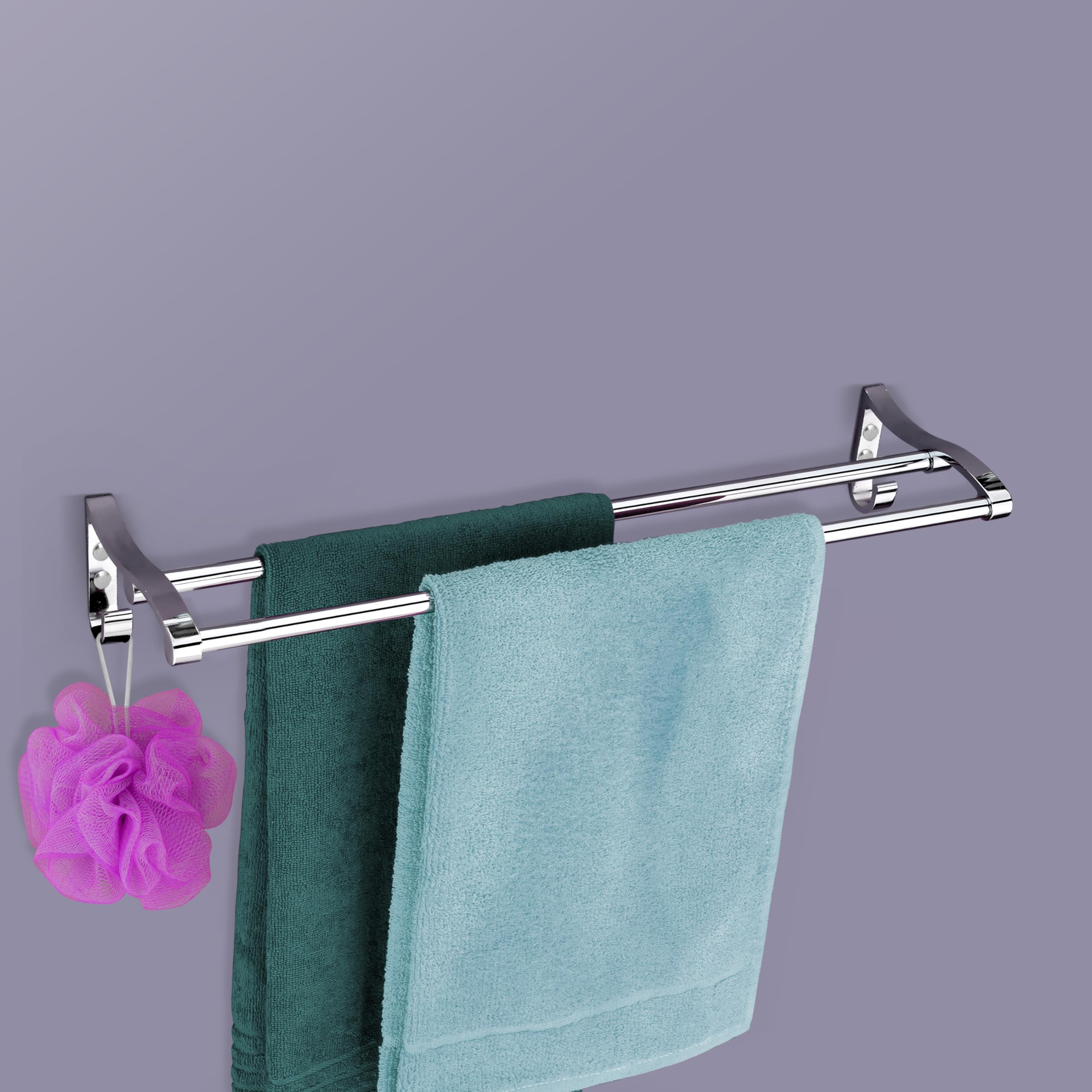 Plantex Stainless Steel Dual Towel Rod for Bathroom/Towel Hanger/Towel Holder Stand/Bathroom Accessories (18 Inch - Chrome) (B09Q21Y1ZW) Amazon Price History, Amazon Price Tracker