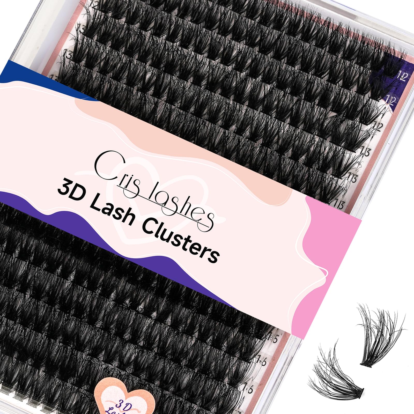 Crislashes Pestañas pelo a pelo, 320pcs DIY Pestañas Postizas 50D mix12-18mm D Curl, 3D Extensiones de pestañas gruesas rizado, Tirantes súper finos, Adecuado para uso en casa (50D D 12-18mm)