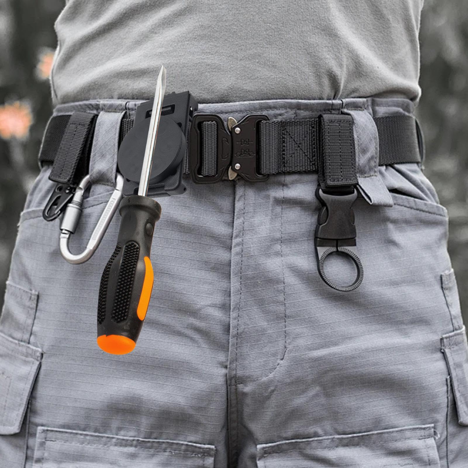 Magnetic Tool Clip, Tool Holder Drill, Magnetic Pliers Holder, Strong Magnetic Hold, Non-Slip Tool Holster for Drill Screwdriver Bits Wrench Plier Accessories, Rubber-Coated Magnet