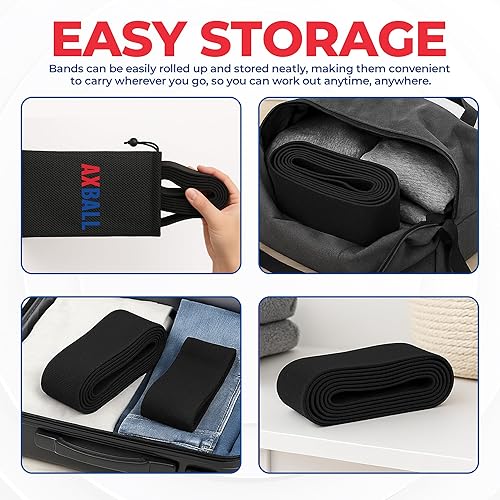 Miniatura 3 de AXBALL Bandas de alta resistencia de alto rendimiento de 76 pulgadas de longitud extendida para entrenamientos de fuerza, movilidad y pliométricos