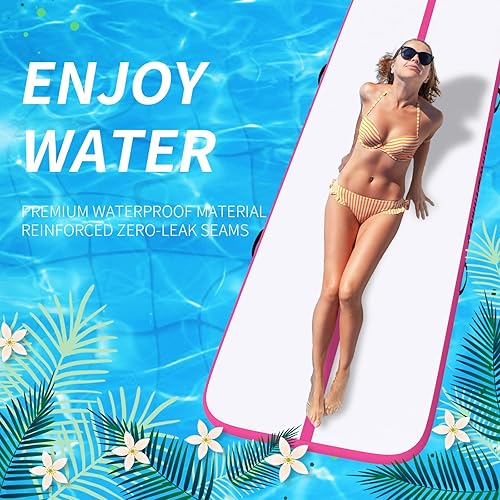 Miniatura 8 de Colchoneta de gimnasia para el hogar, pista de aire de 6.61013 pies y 4 pulgadas de grosor con bomba eléctrica para animadoras, hacer zocar, yoga,