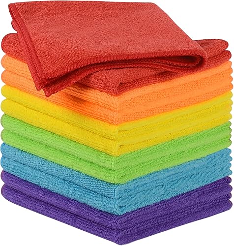 SINLAND Trapo de microfibra absorbente de limpieza para cocina, paño de secado rápido, sin rayas, trapos de vidrio, 12 x 12 pulgadas, paquete de 12