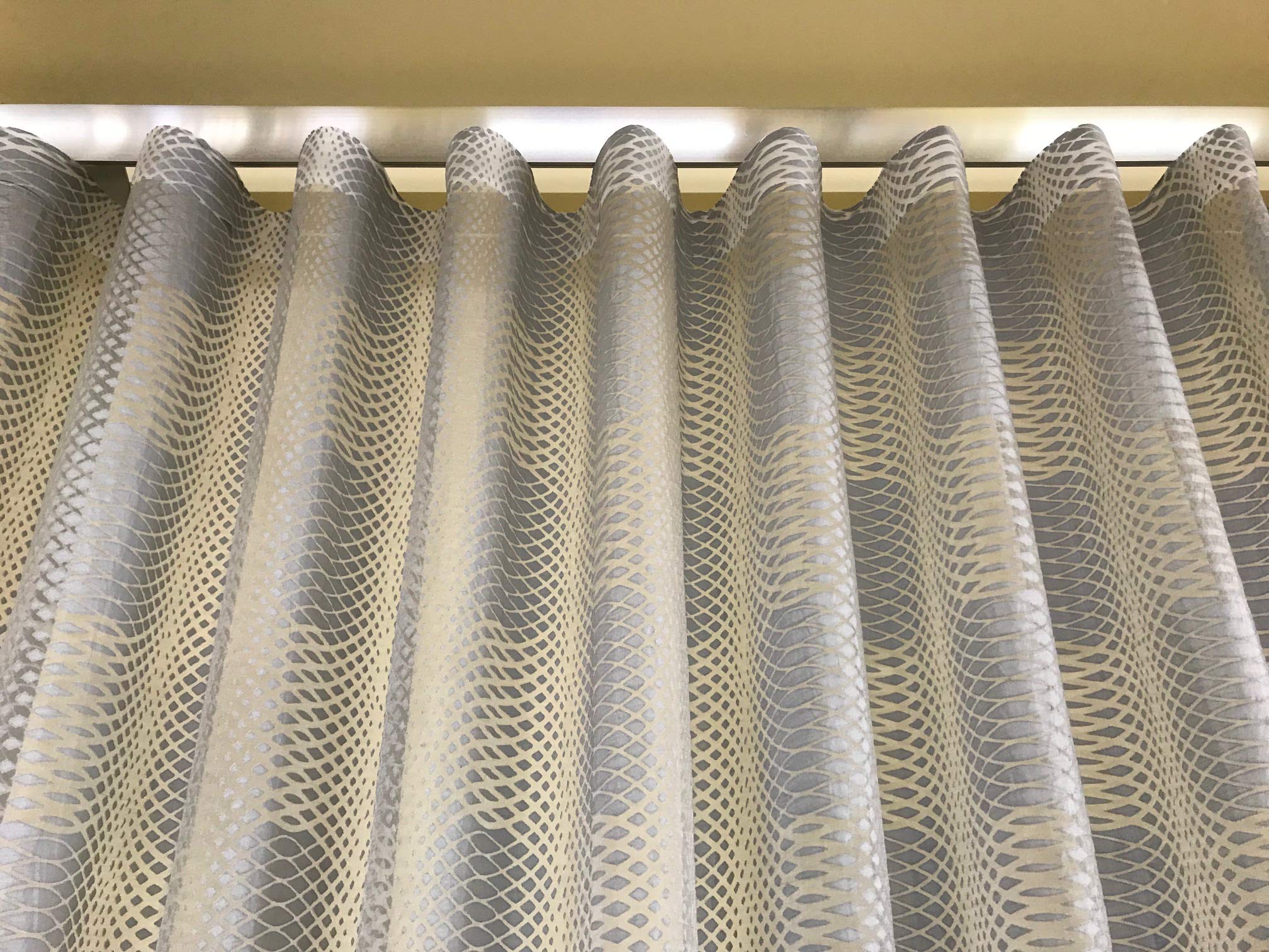 X-PROFILES Binario per Tende a Onde - Installazione a Soffitto con Tappi Terminali da 20 mm - Completo per l’Installazione (Bianco 120 CM)