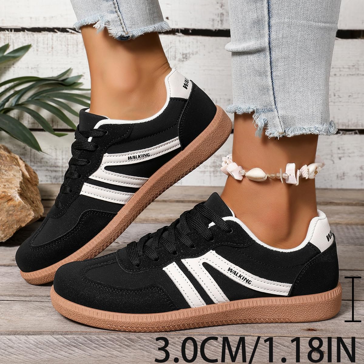 Zapatos ortopédicos casuales antideslizantes con puntera redonda para mujer, estilo retro, con cordones, tenis de moda para caminar