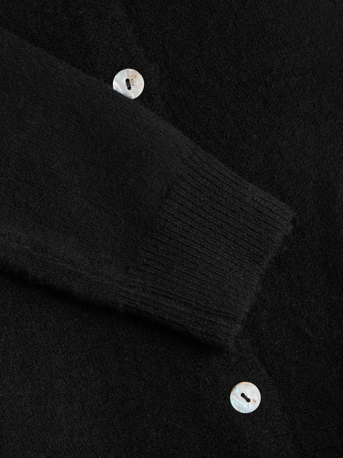 CIDER Knit Round Neckline Solid Cardigan