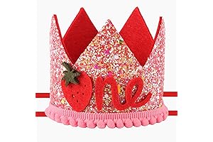 Strawberry 1st Birthday Hat for Baby Girls