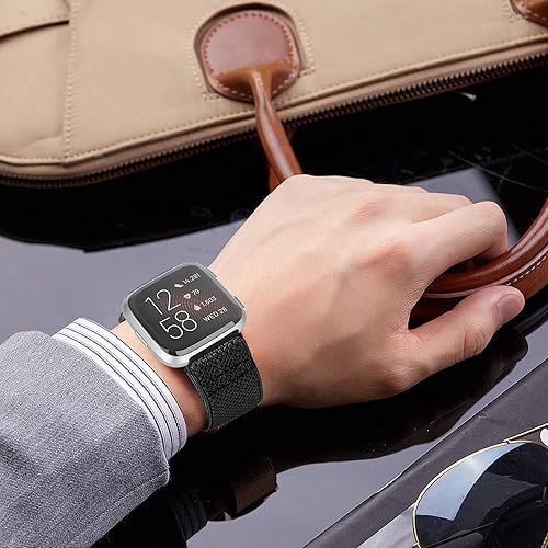 Miniatura 5 de Vodtian Bandas elásticas compatibles con Fitbit Versa 2VersaVersa LiteVersa Edición Especial, correas trenzadas de nailon ajustables de repuesto