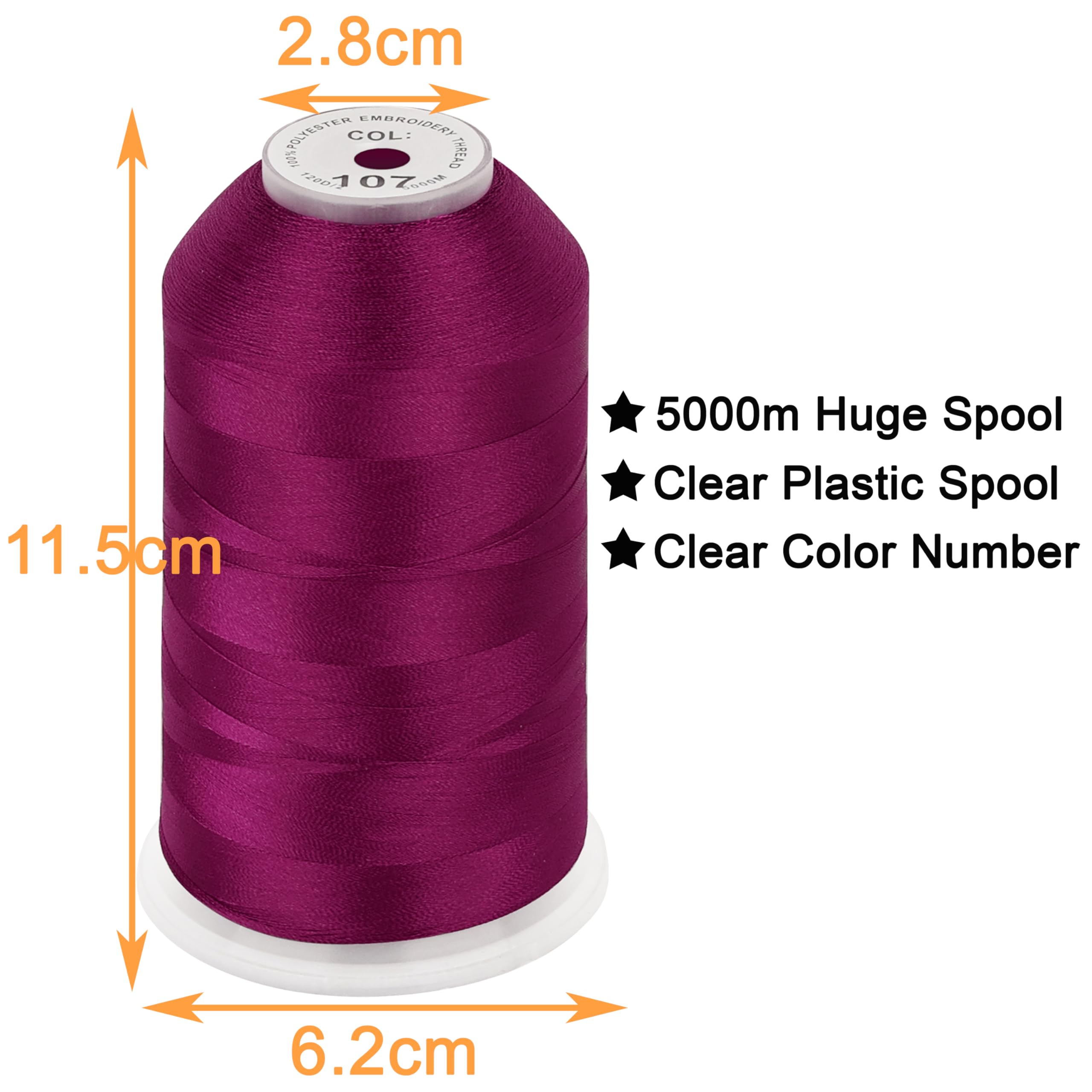 Amazon.com: New brothread - Single Huge Spool 5000M Each Polyester