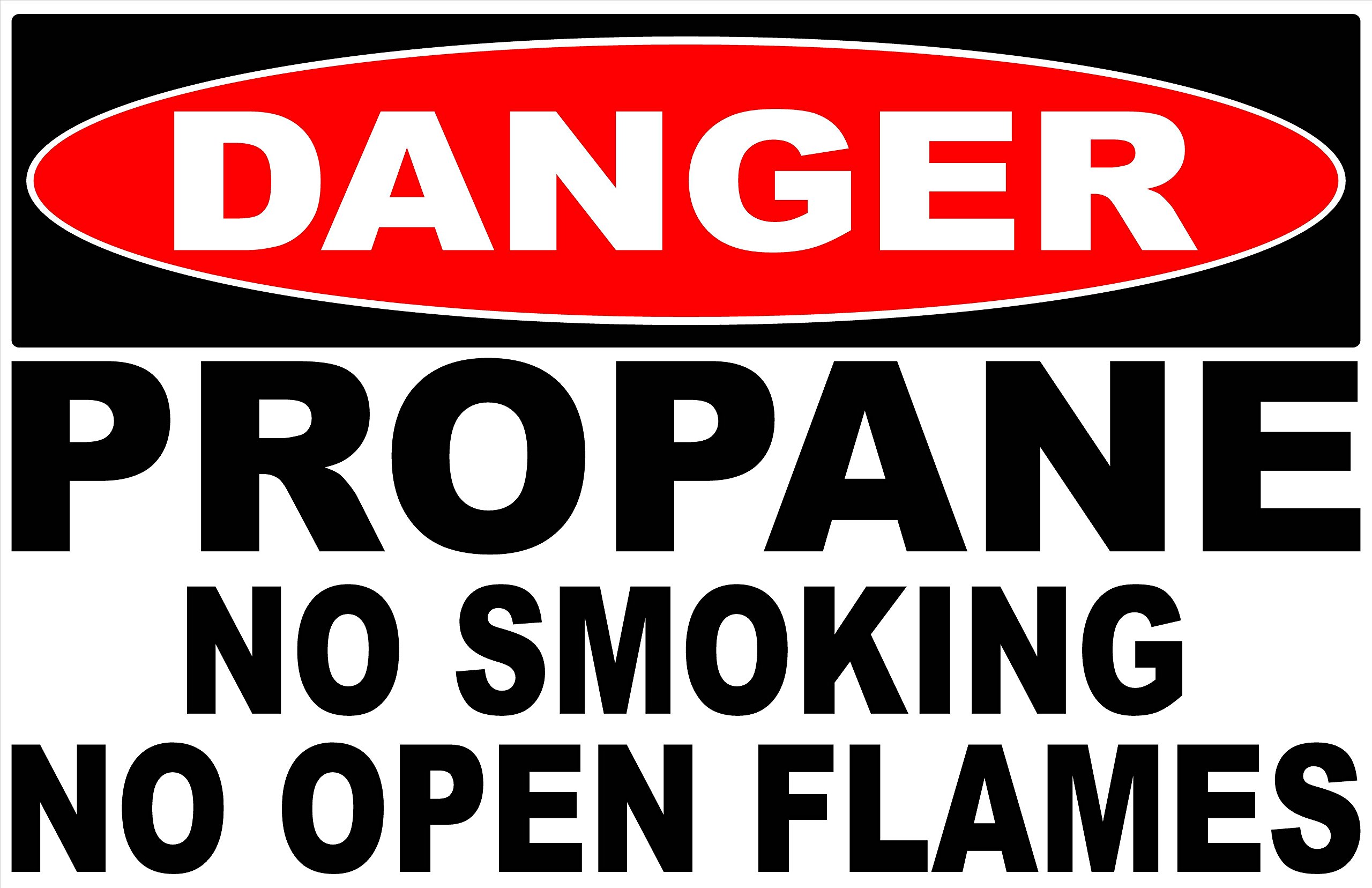 Danger Propane No Smoking No Open Flames, Metal Tin Sign, For Outdoor & Indoor, 12×8 Inch