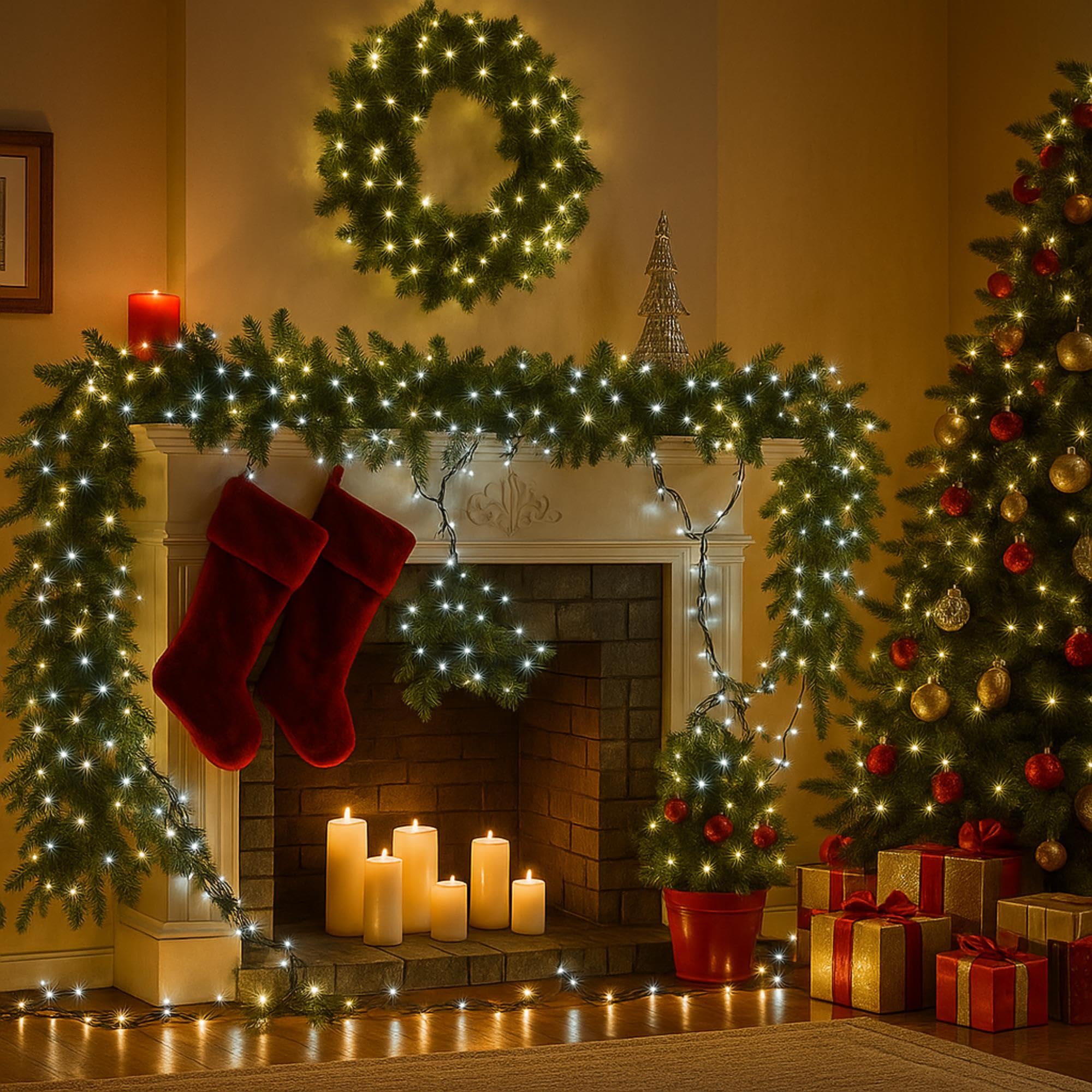 Well Home Girlanda oświetlenie bożonarodzeniowe z 1500 diodami LED biały - 30 metrów