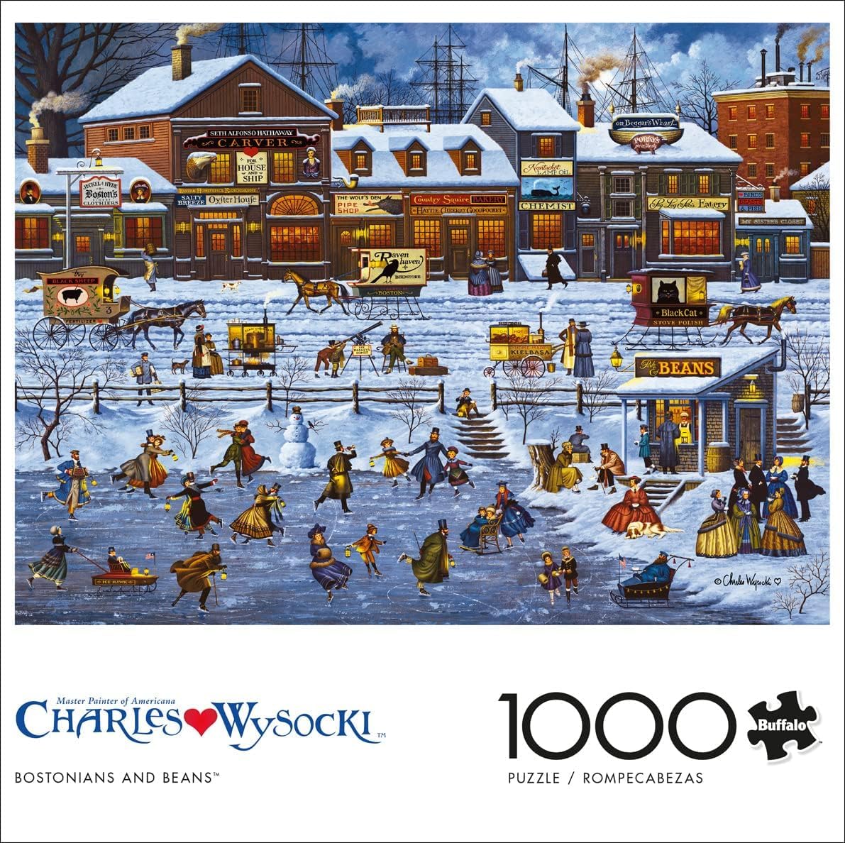 Charles Wysocki - Bostonians and Beans - Rompecabezas de 1000 piezas para adultos - Rompecabezas desafiante perfecto para noches de juego - El tamaño final es de 26.75 x 19.75 pulgadas 3