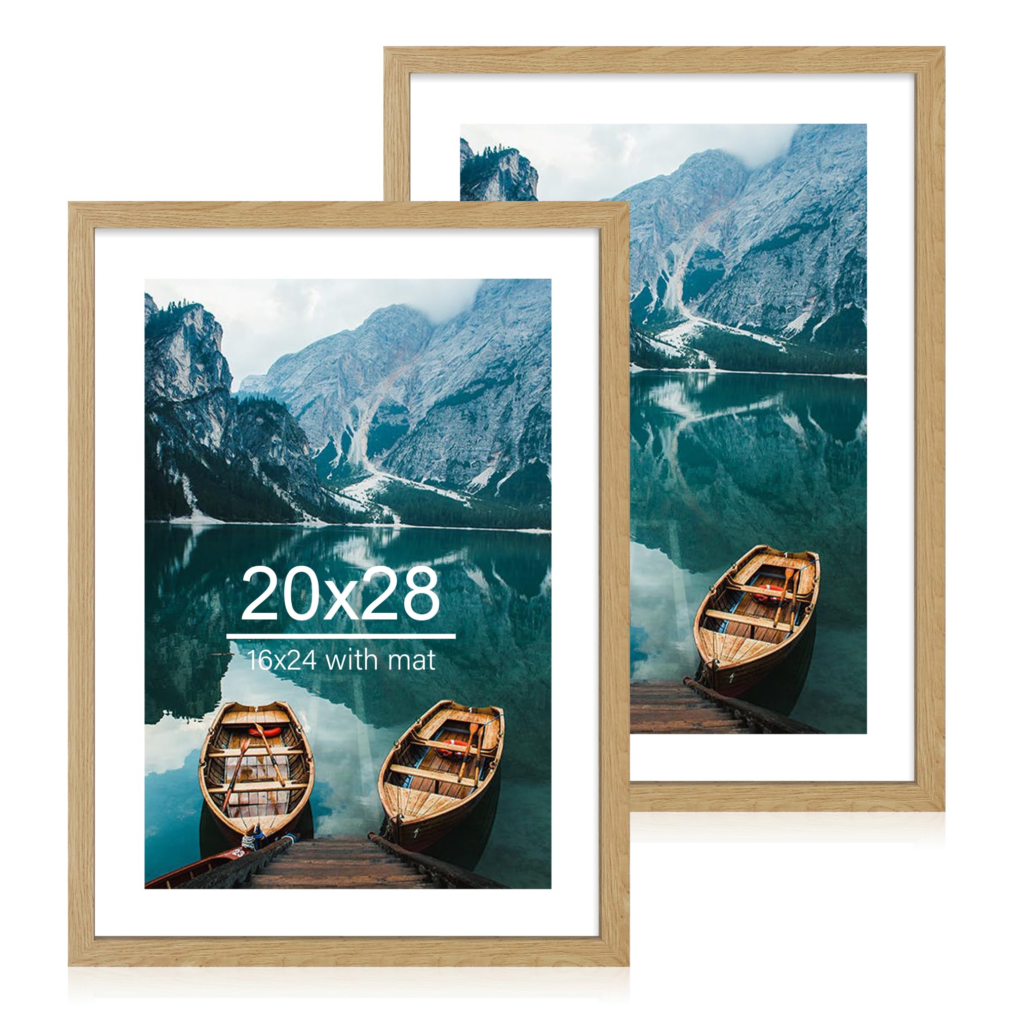Amazon.com - Hongkee 20x28 Picture Frame Set of 2, Natural Oak