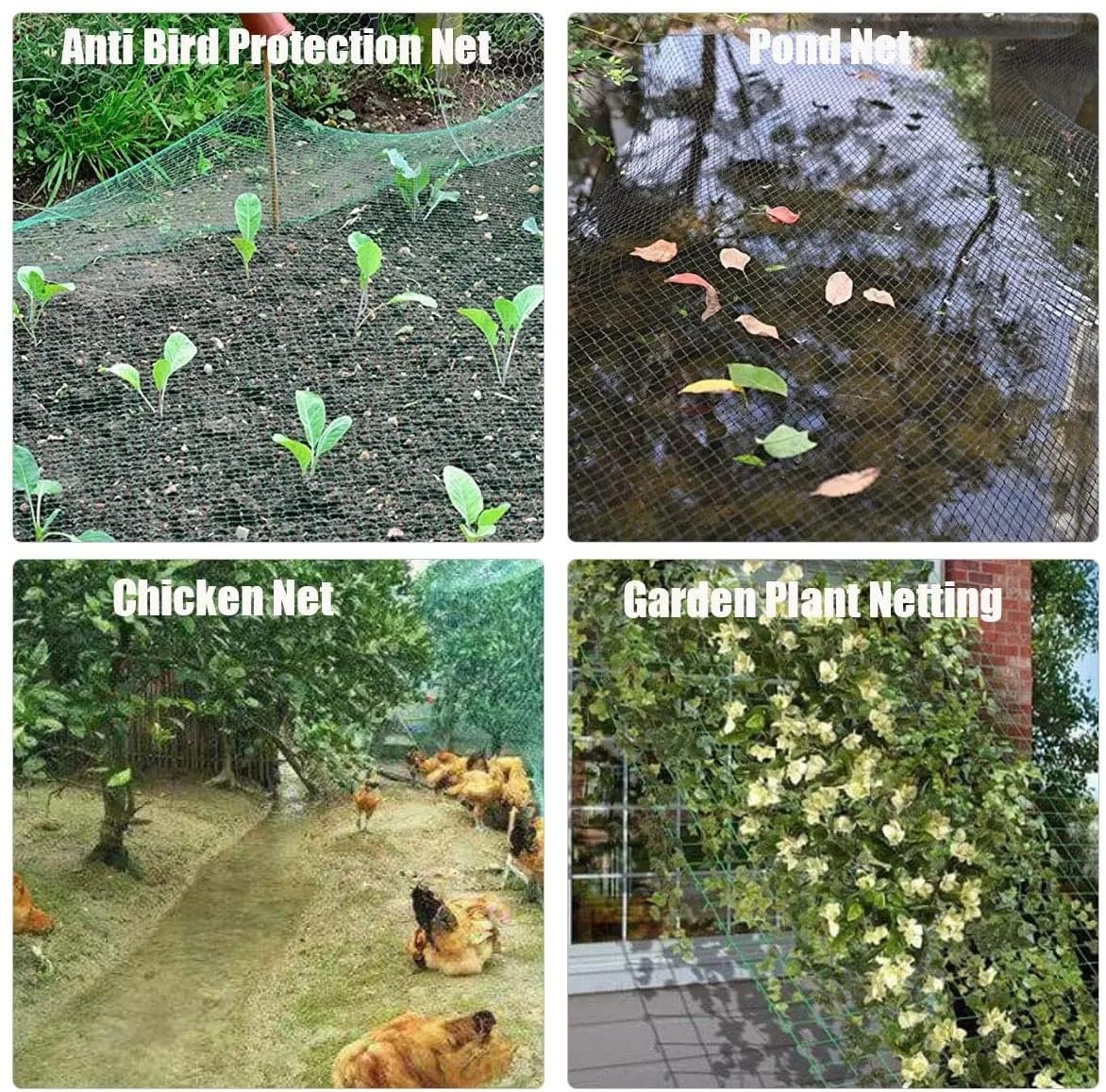 LYVQZPWLRRéseau anti-oiseau en nylon, Filet anti-oiseaux solide for jardin et cultures, clôture de protection, filet anti-oiseaux, cerfs, chats, chiens, poulets, filet de pêche, filet à volaille(5mx10