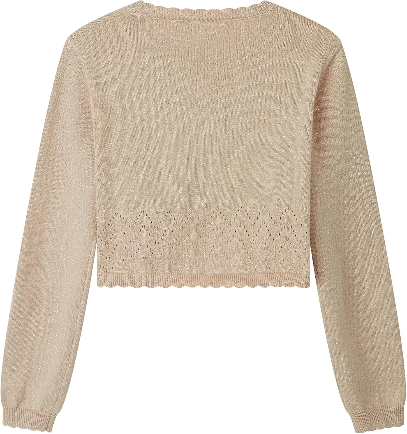 CUNYI Girls Sparkle Bolero Cardigans Long Sleeve Cropped Cardigan Shrug for Dresses Lightweight Knit Sweater Elegant - Image 3