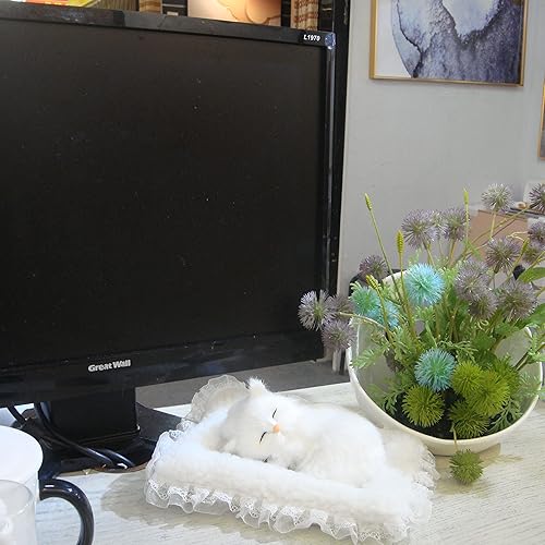 Miniatura 6 de Juguete de peluche lindo realista Fluffy offerspring ornamets gris rayas atigrado gato peluche Kawaii suave gatito regalo