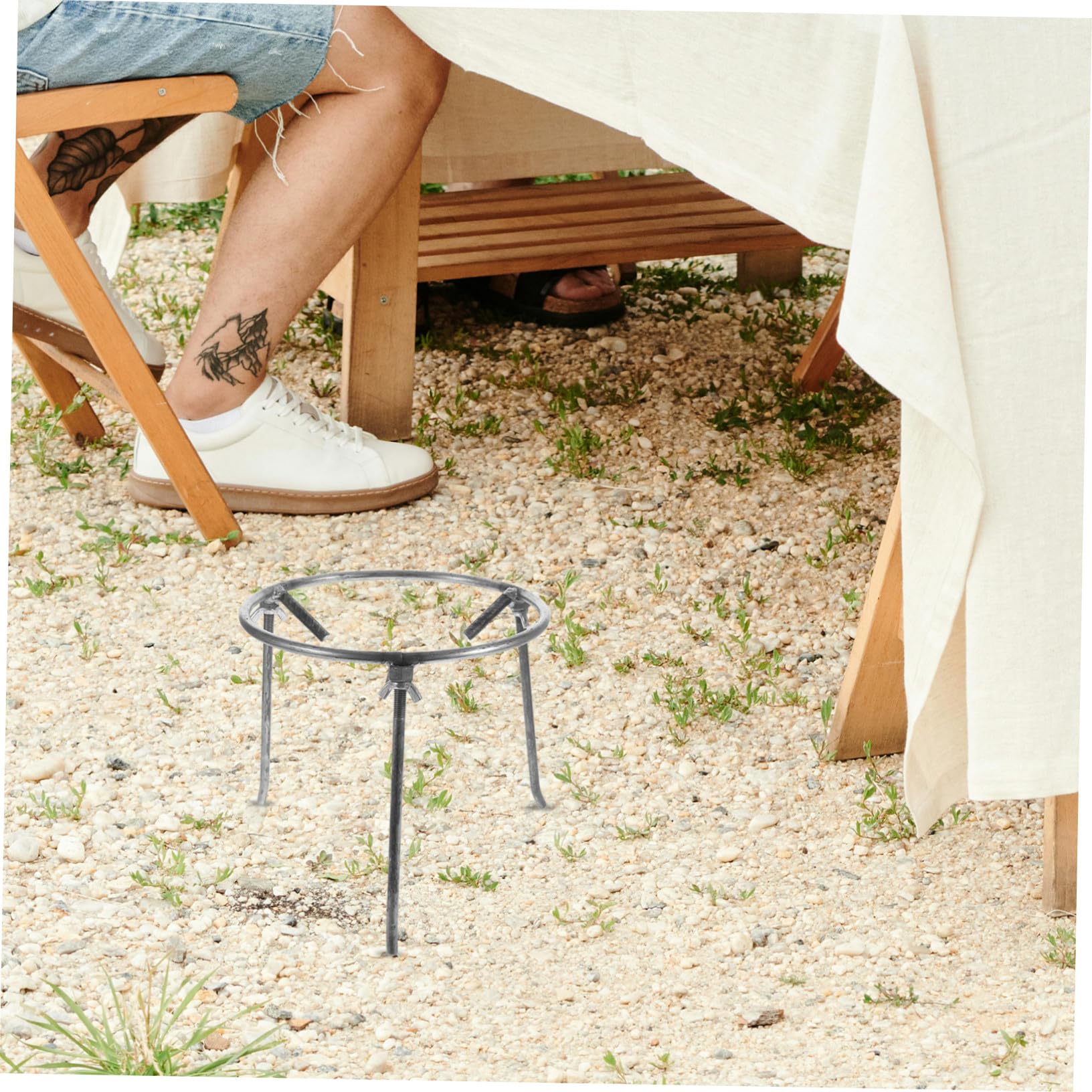 Resistente para Cocina Exterior Soporte Estable para Wok y Parrilla Desmontable y Fácil de para Camping y Barbacoas al Aire